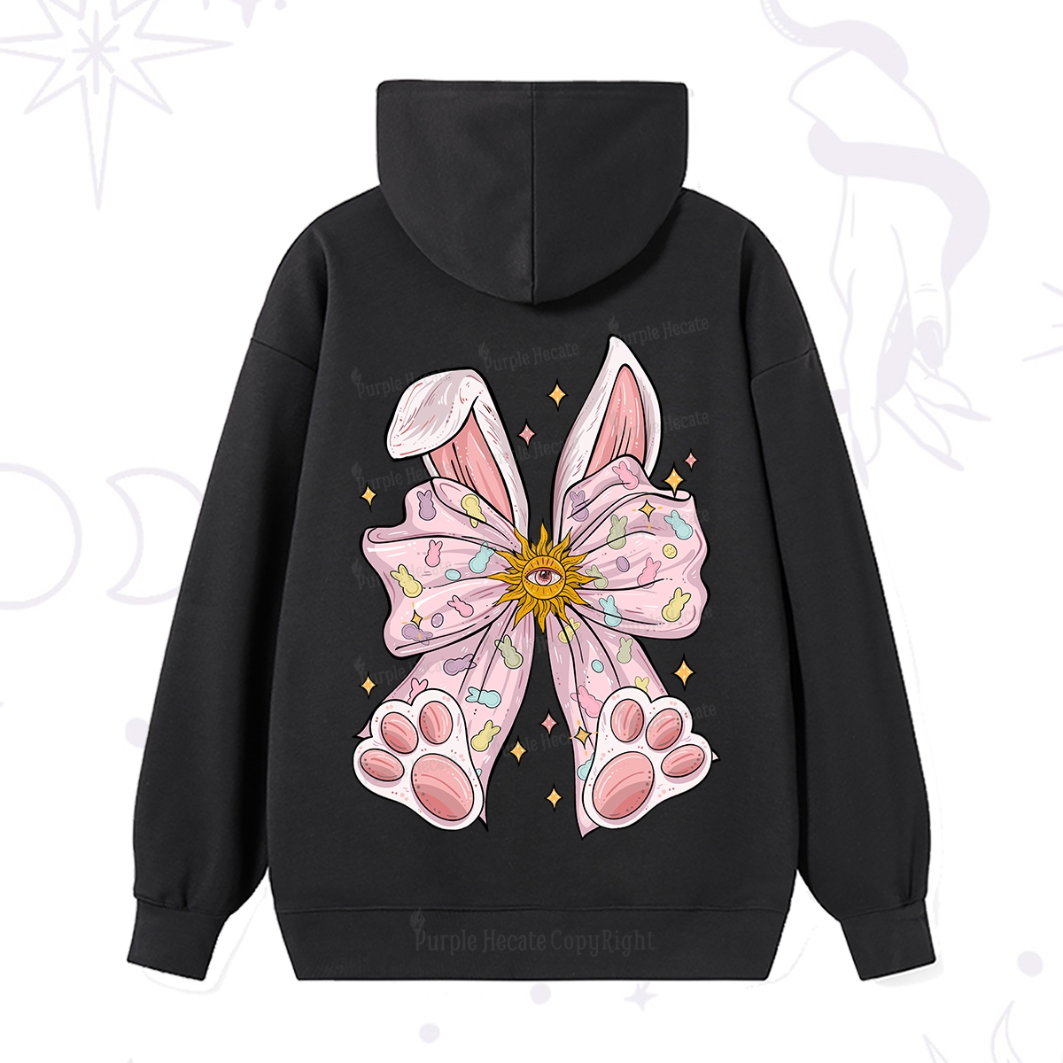 Purplehecate Mystical Bunny Bow Easter Hoodie