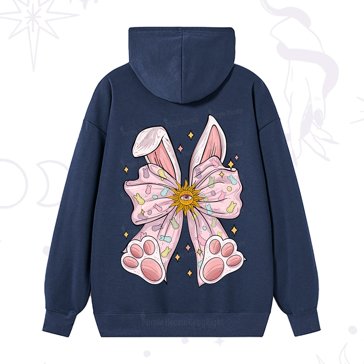 Purplehecate Mystical Bunny Bow Easter Hoodie