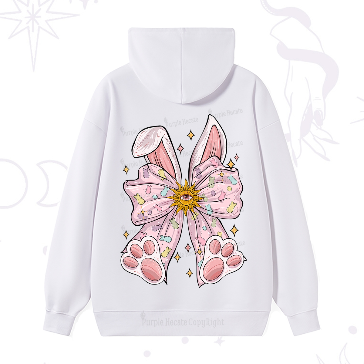 Purplehecate Mystical Bunny Bow Easter Hoodie