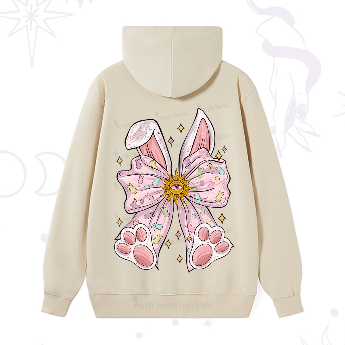 Purplehecate Mystical Bunny Bow Easter Hoodie