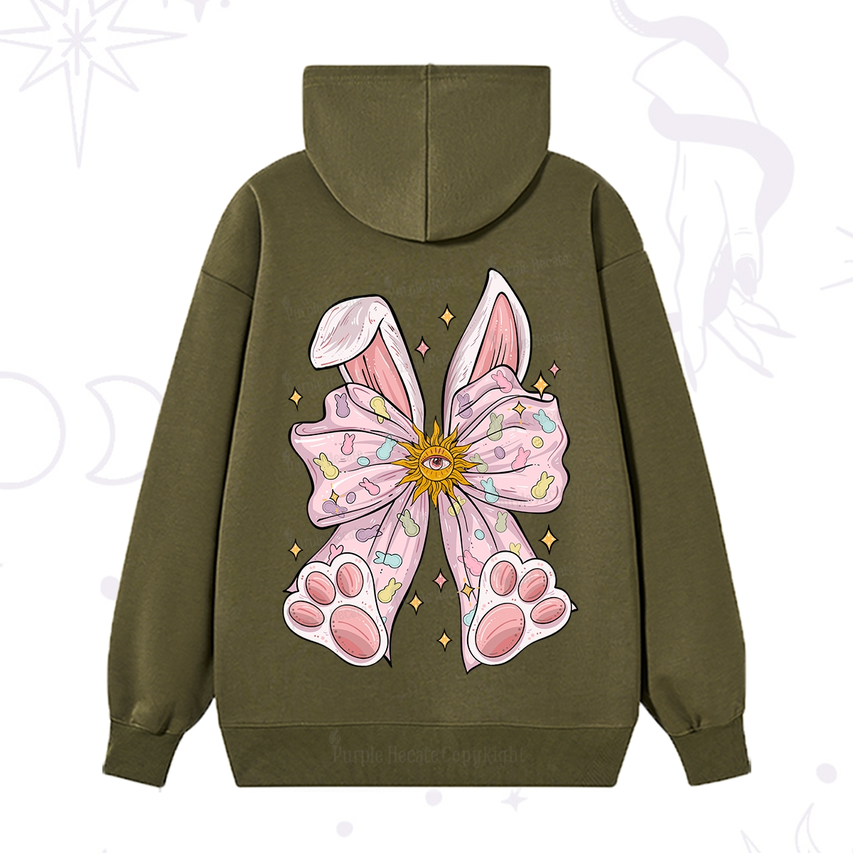 Purplehecate Mystical Bunny Bow Easter Hoodie
