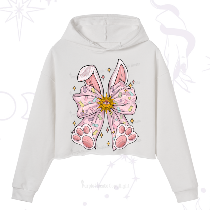 Purplehecate Mystical Bunny Bow Easter Crop Hoodie