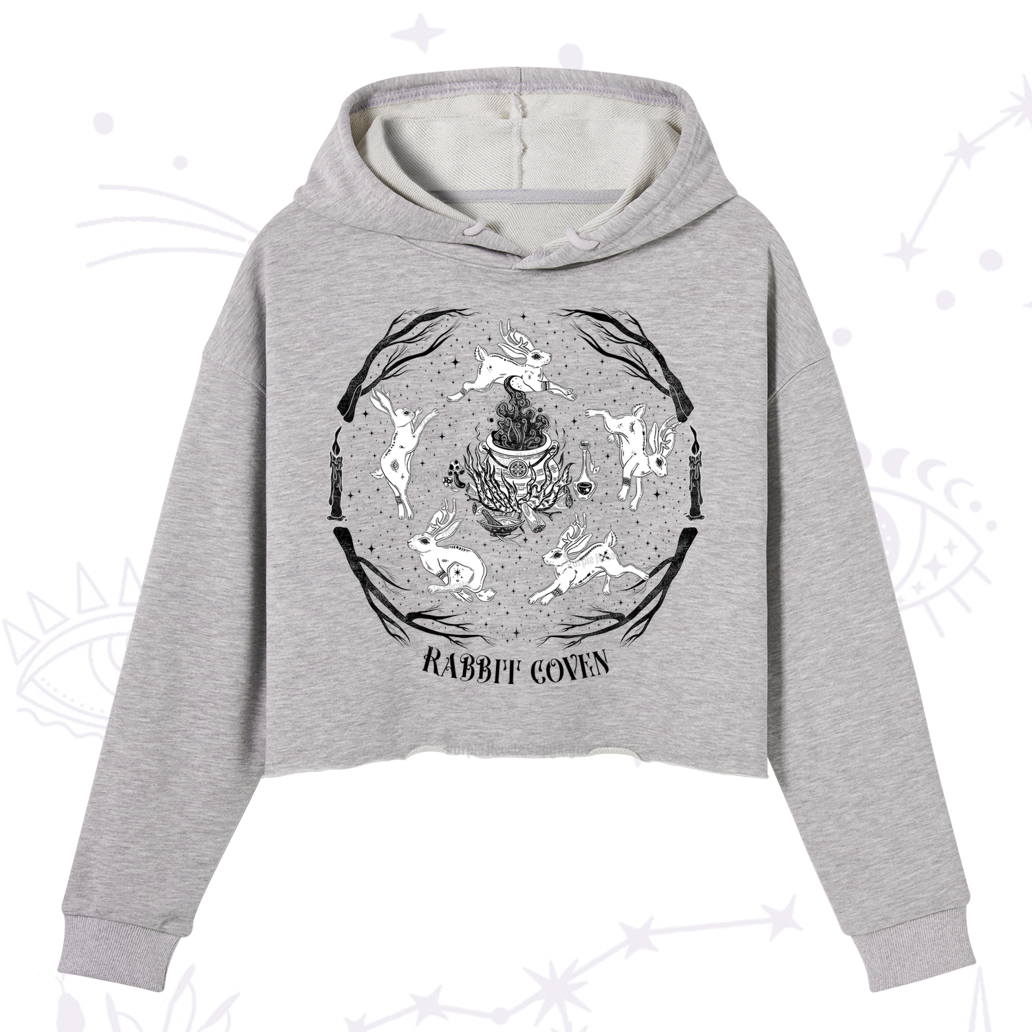 Purplehecate Rabbit Coven Crop Hoodie
