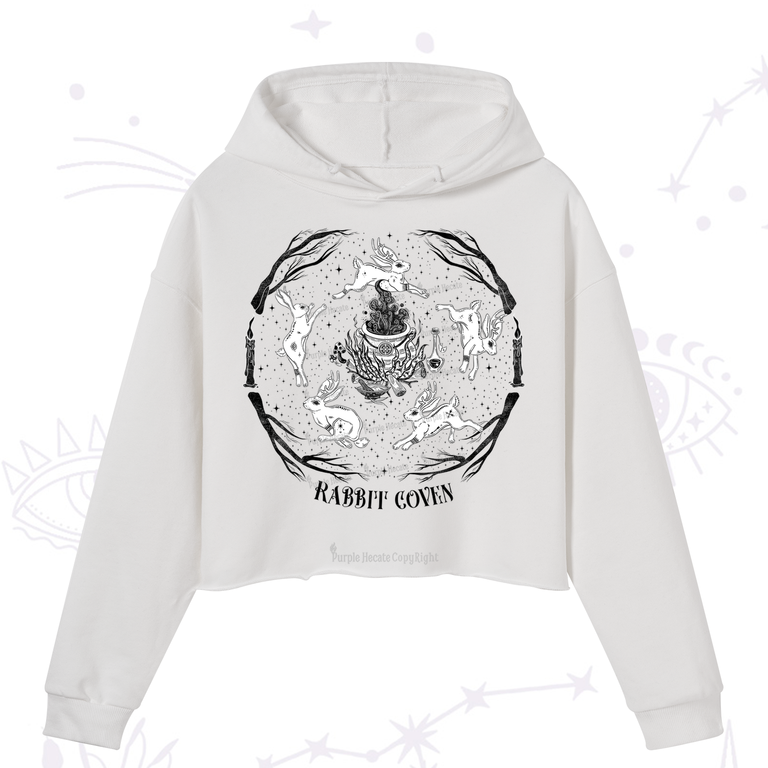 Purplehecate Rabbit Coven Crop Hoodie