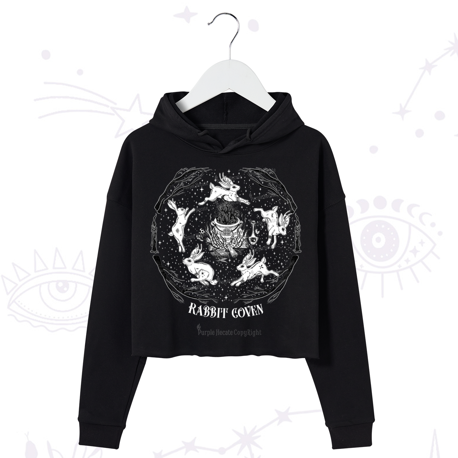 Purplehecate Rabbit Coven Crop Hoodie