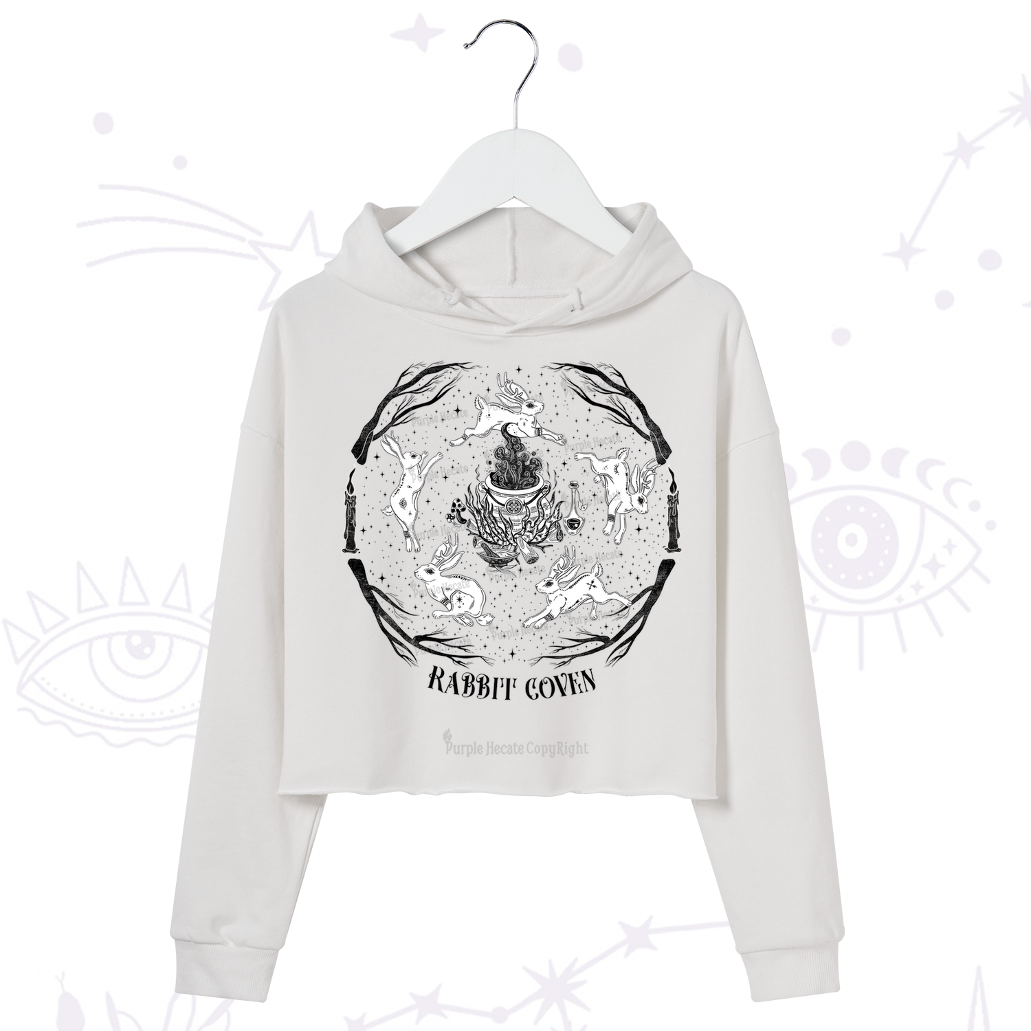Purplehecate Rabbit Coven Crop Hoodie