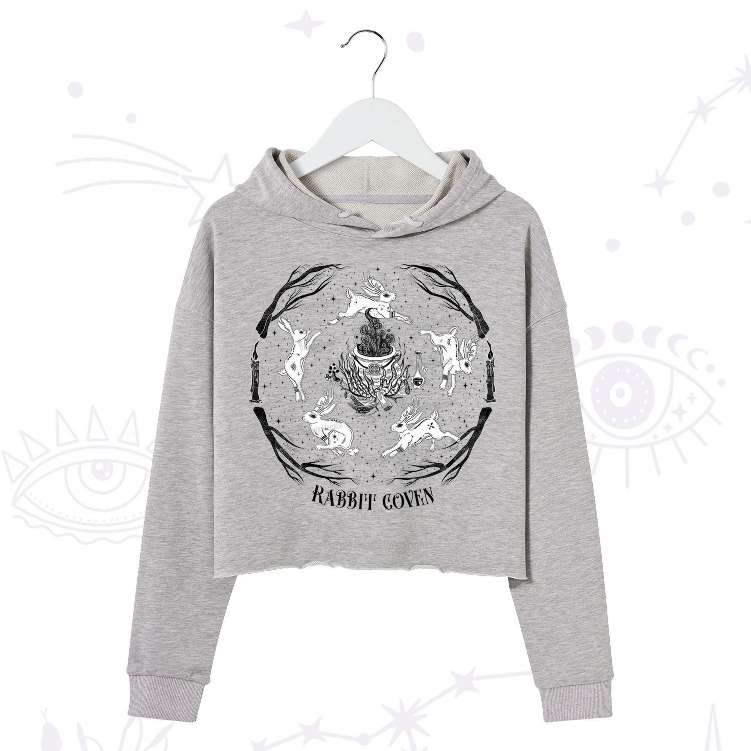 Purplehecate Rabbit Coven Crop Hoodie