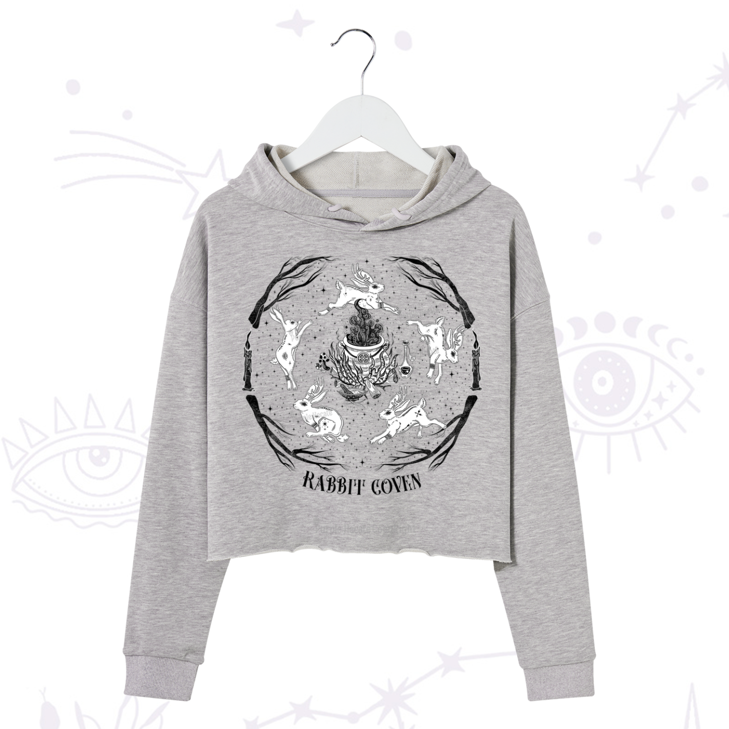 Purplehecate Rabbit Coven Crop Hoodie