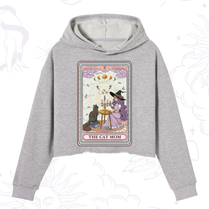 Purplehecate The Cat Witch Mom Tarot Crop Hoodie