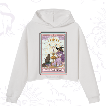 Purplehecate The Cat Witch Mom Tarot Crop Hoodie