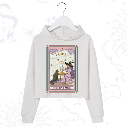 Purplehecate The Cat Witch Mom Tarot Crop Hoodie