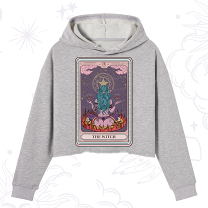 Purplehecate The Witch Tarot Card Crop Hoodie
