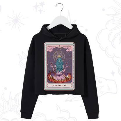 Purplehecate The Witch Tarot Card Crop Hoodie