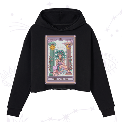 Purplehecate The Fashionable Medusa Tarot Card Crop Hoodie