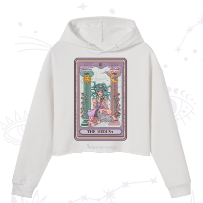 Purplehecate The Fashionable Medusa Tarot Card Crop Hoodie