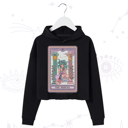 Purplehecate The Fashionable Medusa Tarot Card Crop Hoodie