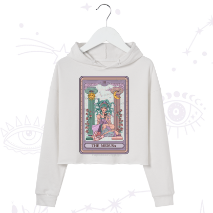 Purplehecate The Fashionable Medusa Tarot Card Crop Hoodie