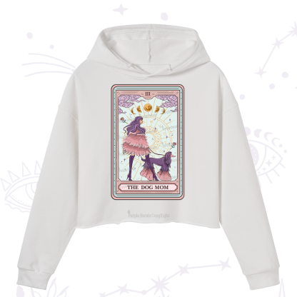 Purplehecate The Fashionable Dog Mom Tarot Card Crop Hoodie
