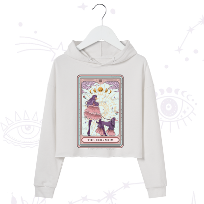 Purplehecate The Fashionable Dog Mom Tarot Card Crop Hoodie