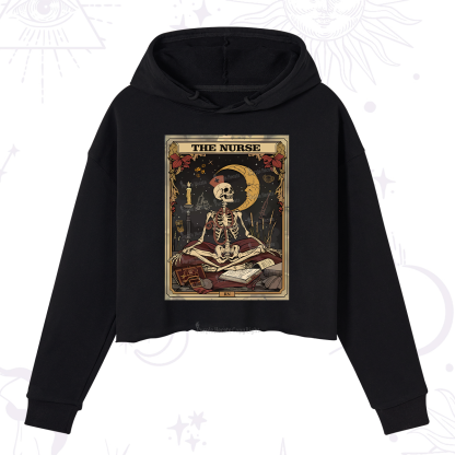 Purplehecate The Nurse Tarot Card Crop Hoodie