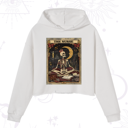 Purplehecate The Nurse Tarot Card Crop Hoodie