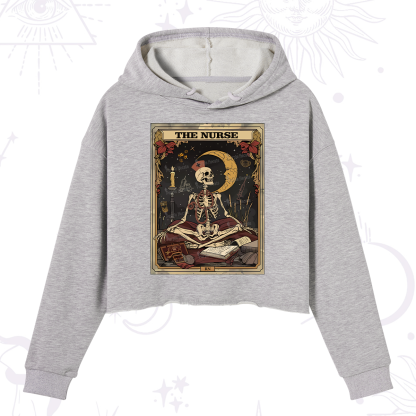 Purplehecate The Nurse Tarot Card Crop Hoodie