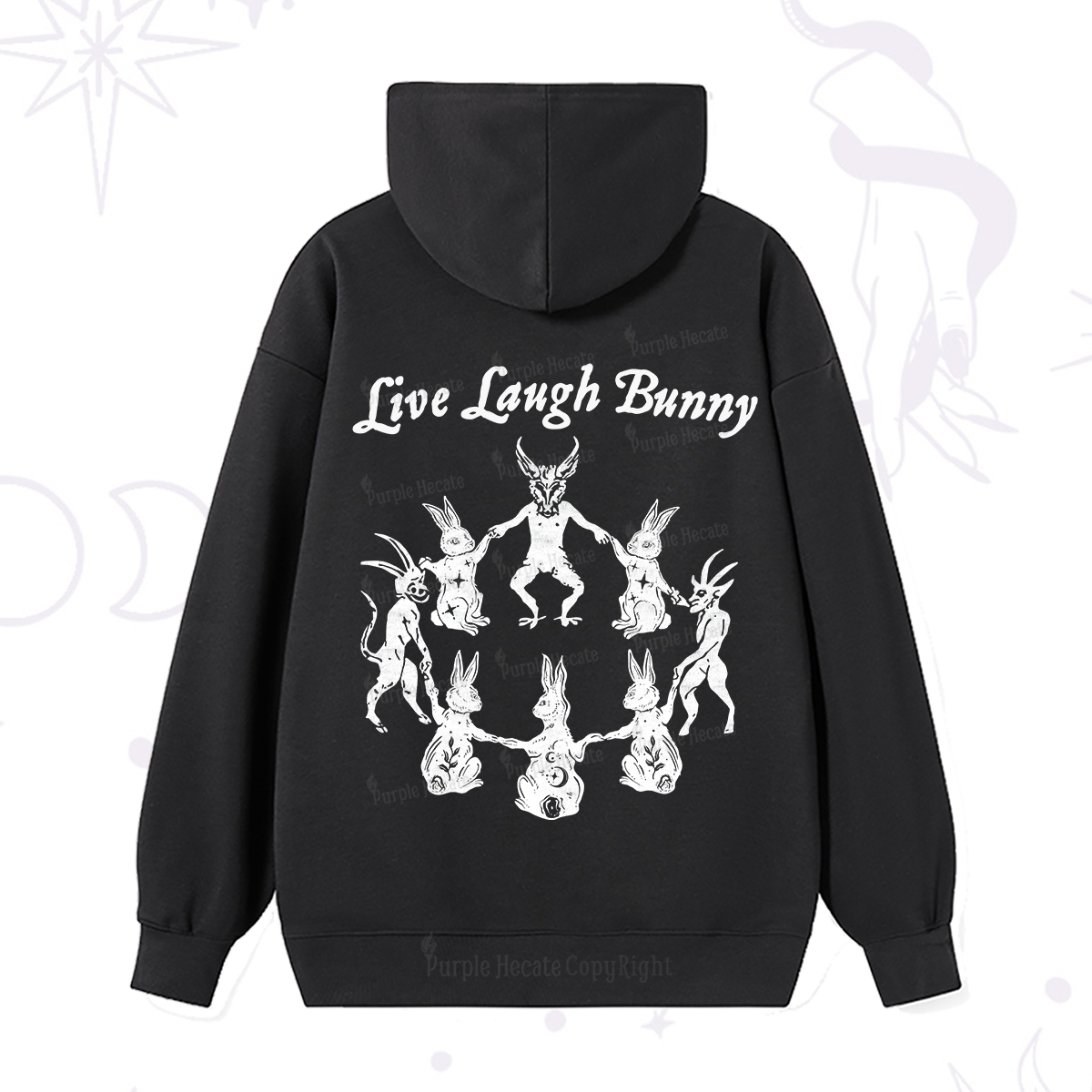 Purplehecate Live Laugh Bunny Hoodie