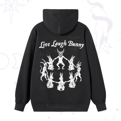 Purplehecate Live Laugh Bunny Hoodie