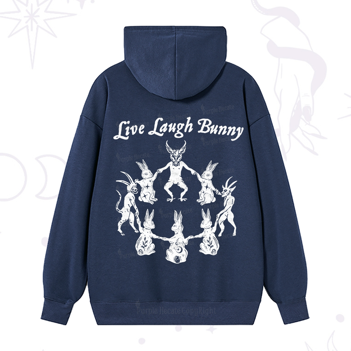 Purplehecate Live Laugh Bunny Hoodie
