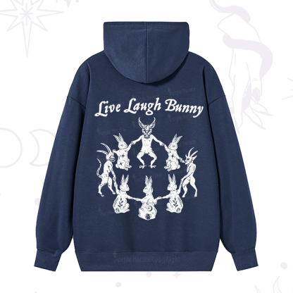 Purplehecate Live Laugh Bunny Hoodie