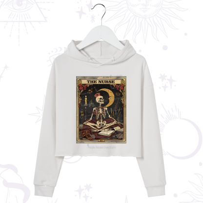 Purplehecate The Nurse Tarot Card Crop Hoodie