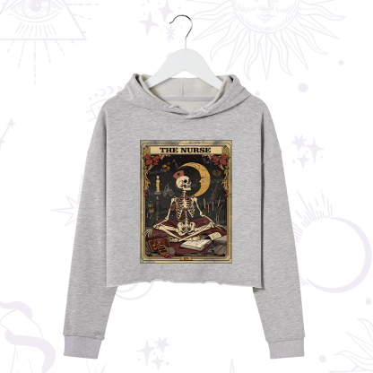 Purplehecate The Nurse Tarot Card Crop Hoodie