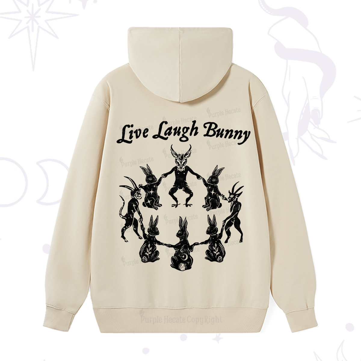 Purplehecate Live Laugh Bunny Hoodie