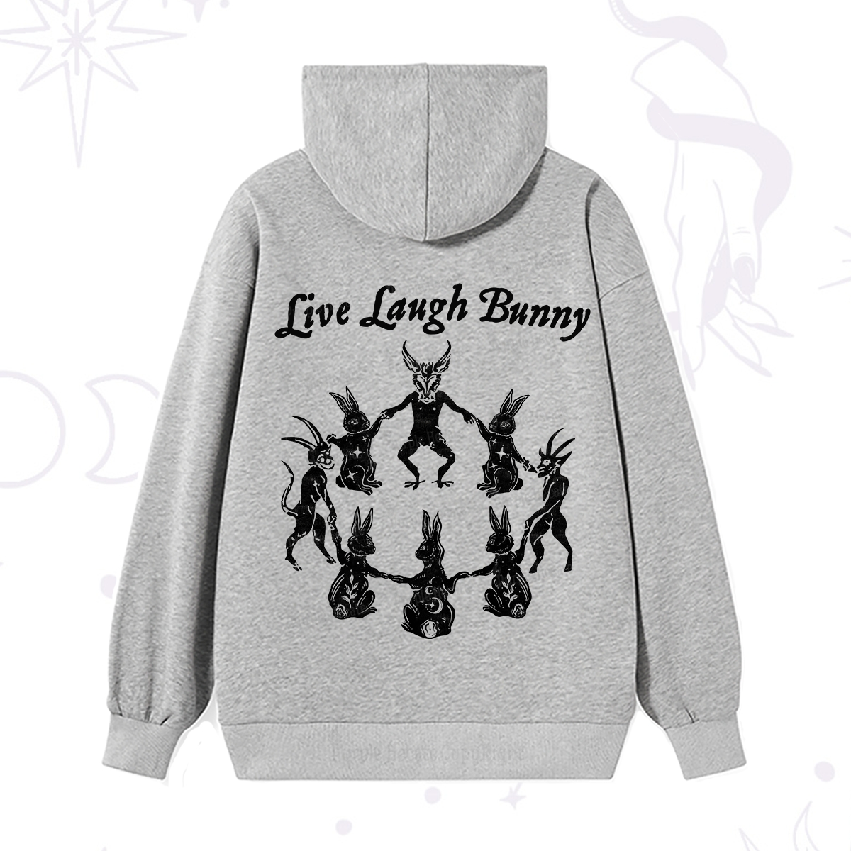 Purplehecate Live Laugh Bunny Hoodie