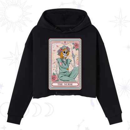 Purplehecate The Nurse Tarot Card Crop Hoodie