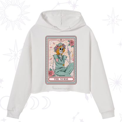 Purplehecate The Nurse Tarot Card Crop Hoodie
