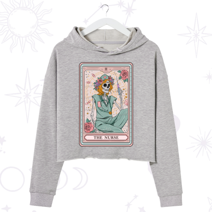 Purplehecate The Nurse Tarot Card Crop Hoodie