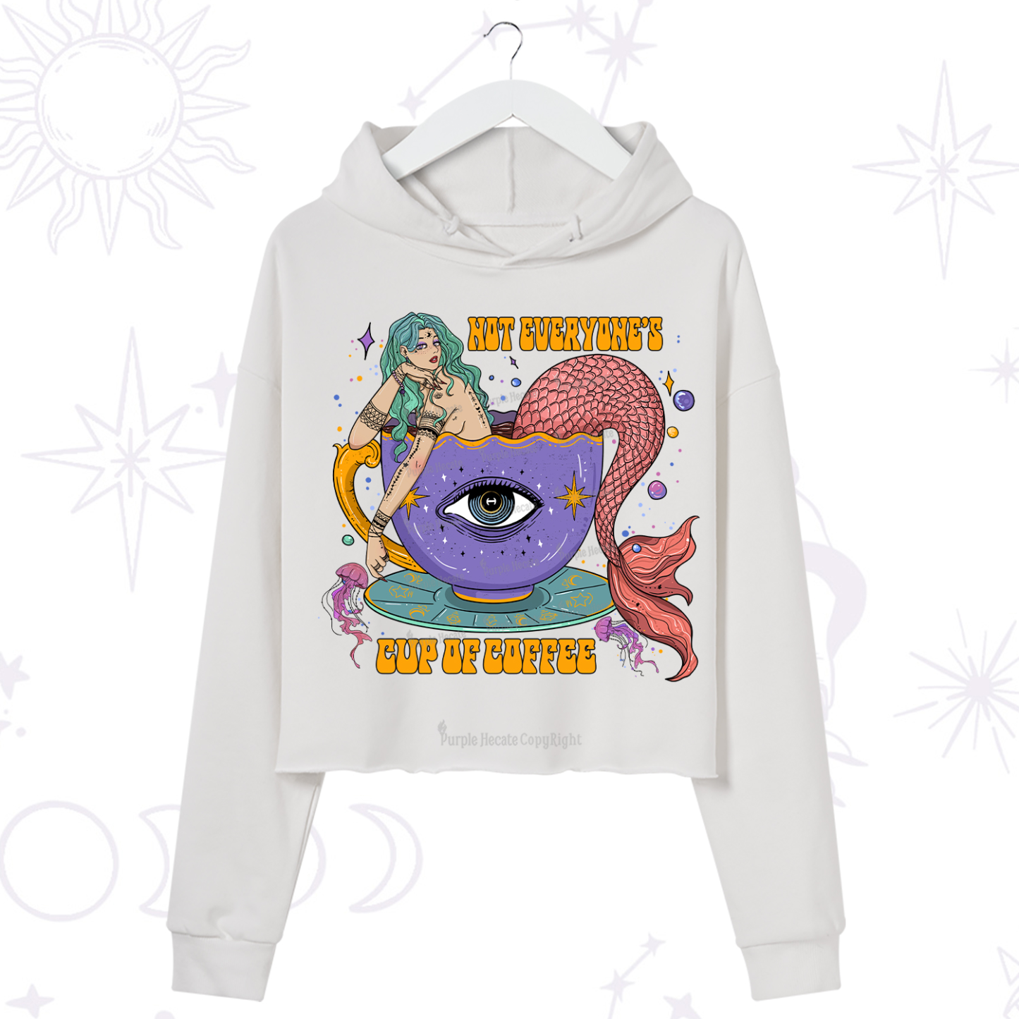 Purplehecate Not Everyone's Cup Of Coffee Crop Hoodie