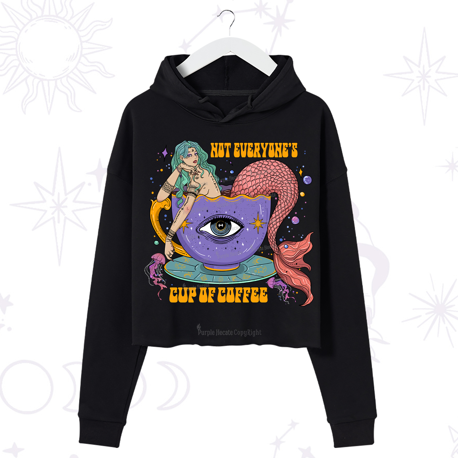 Purplehecate Not Everyone's Cup Of Coffee Crop Hoodie
