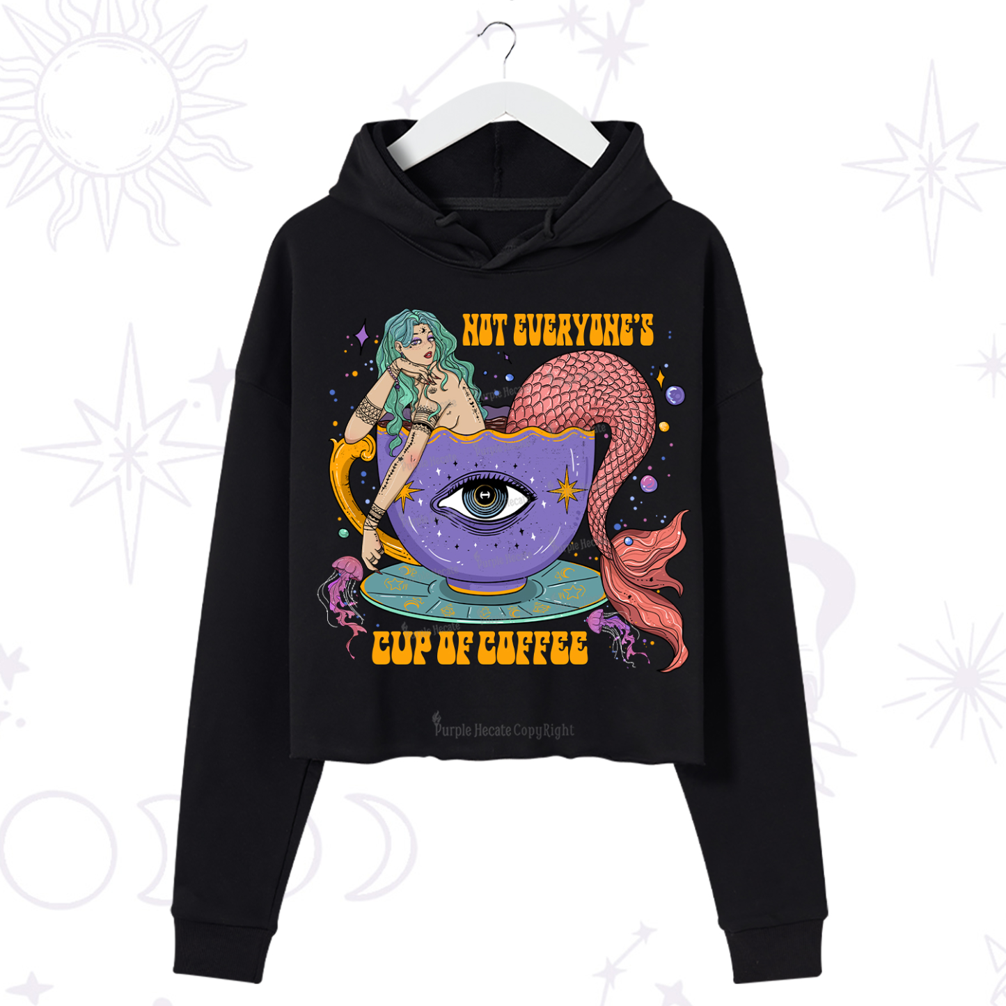 Purplehecate Not Everyone's Cup Of Coffee Crop Hoodie
