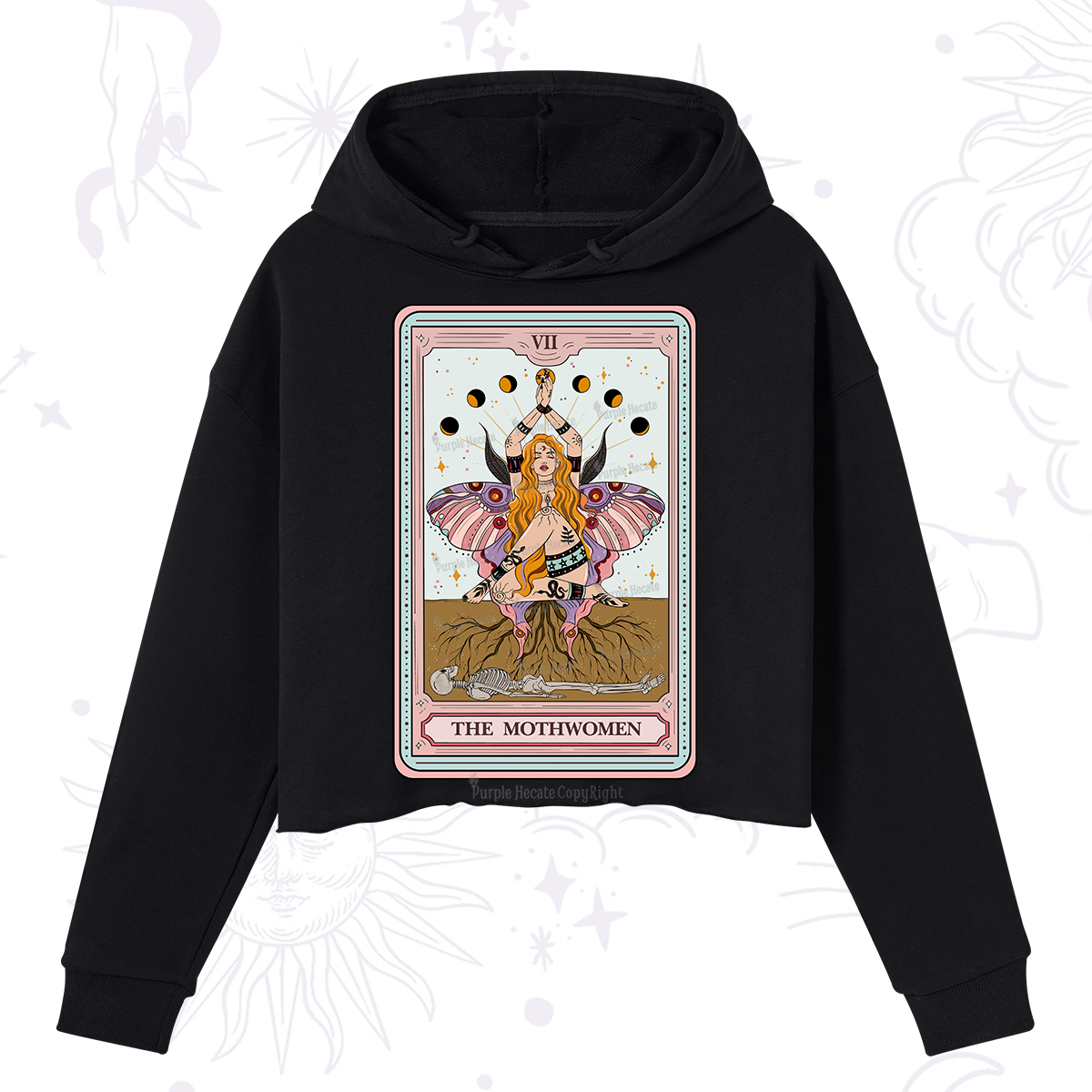 Purplehecate The Mothwomen Tarot Crop Hoodie