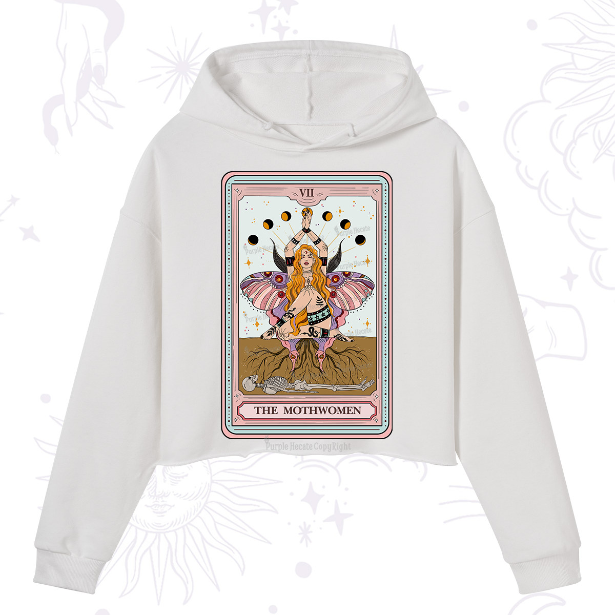 Purplehecate The Mothwomen Tarot Crop Hoodie