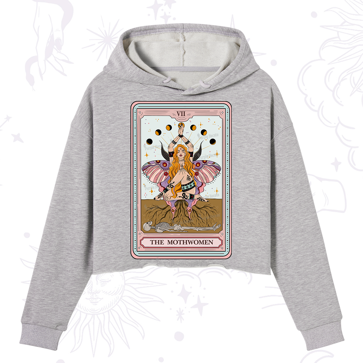 Purplehecate The Mothwomen Tarot Crop Hoodie