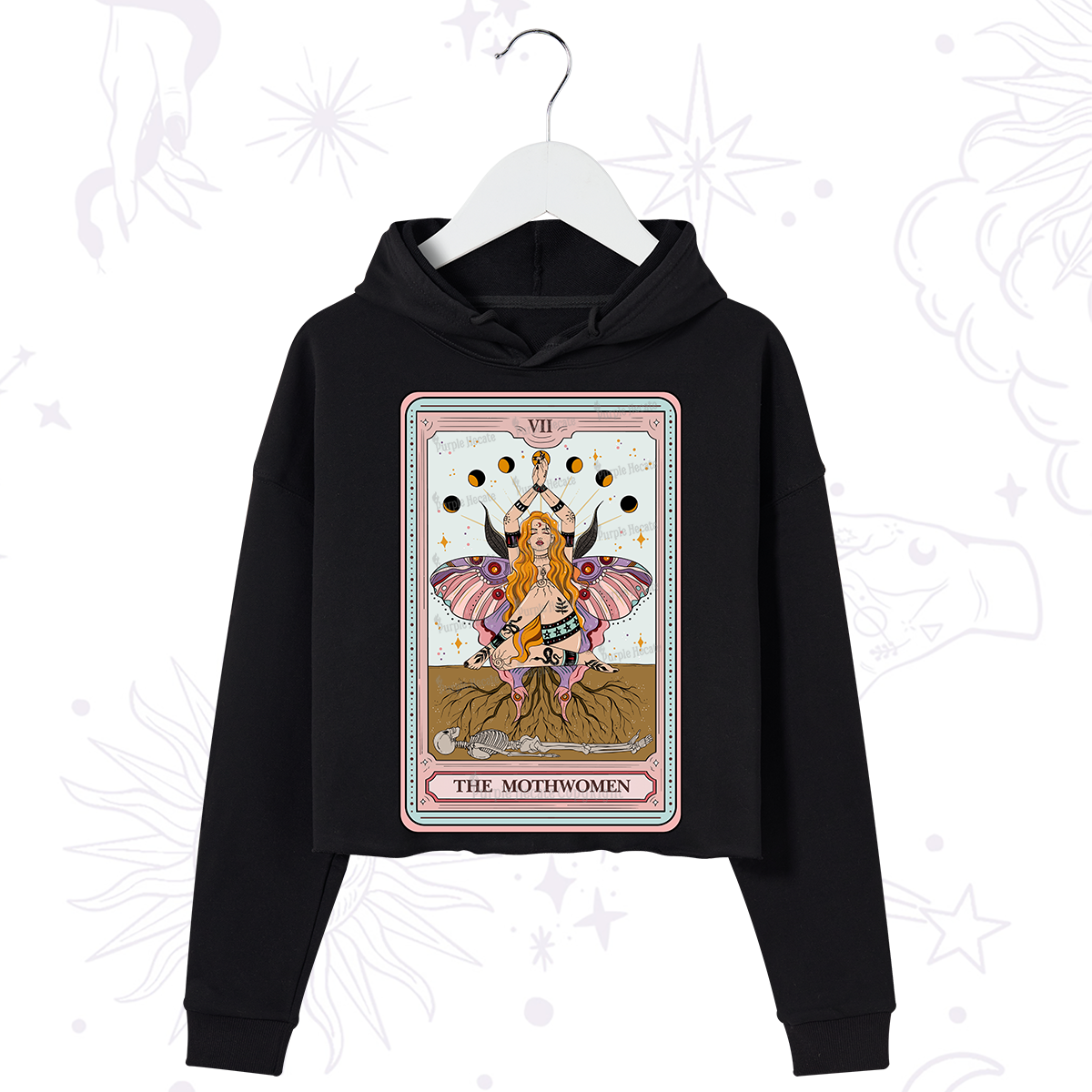 Purplehecate The Mothwomen Tarot Crop Hoodie