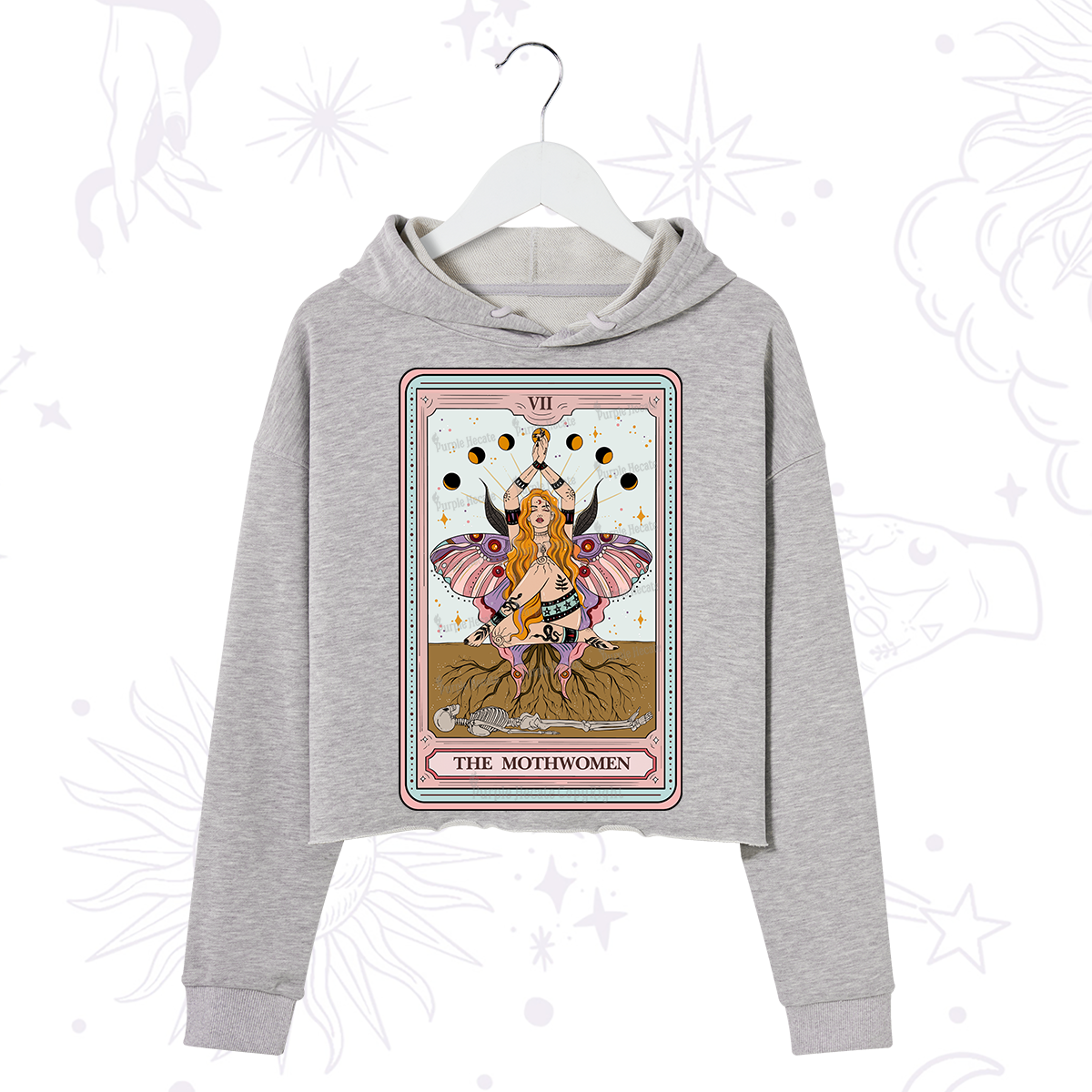 Purplehecate The Mothwomen Tarot Crop Hoodie