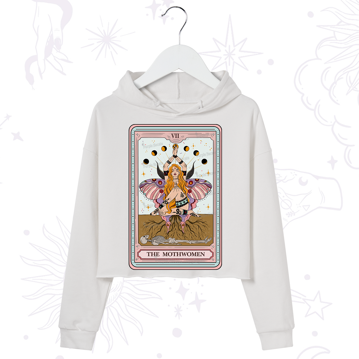 Purplehecate The Mothwomen Tarot Crop Hoodie