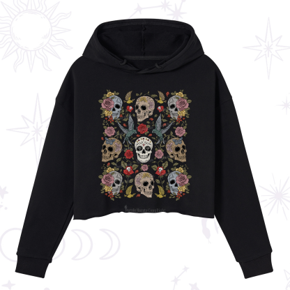 Purplehecate Skull Garden Crop Hoodie
