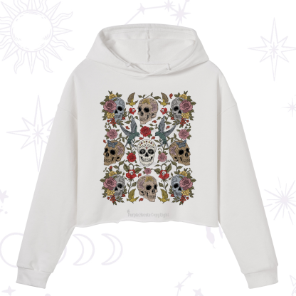 Purplehecate Skull Garden Crop Hoodie