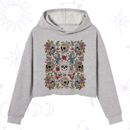 Purplehecate Skull Garden Crop Hoodie