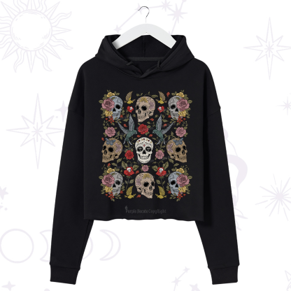 Purplehecate Skull Garden Crop Hoodie